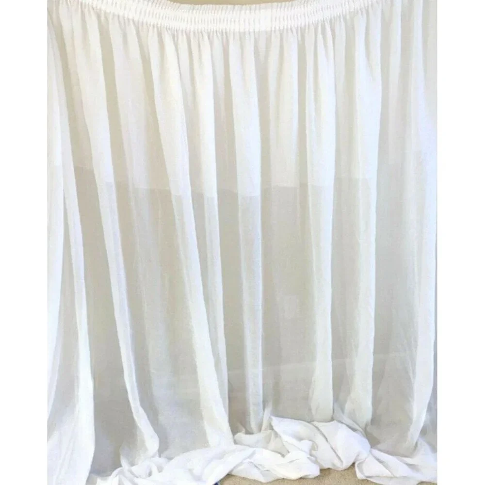 1 Rare Antique Tulle Handmade Curtain Victorian Vintage White Sheer Tussore Wide